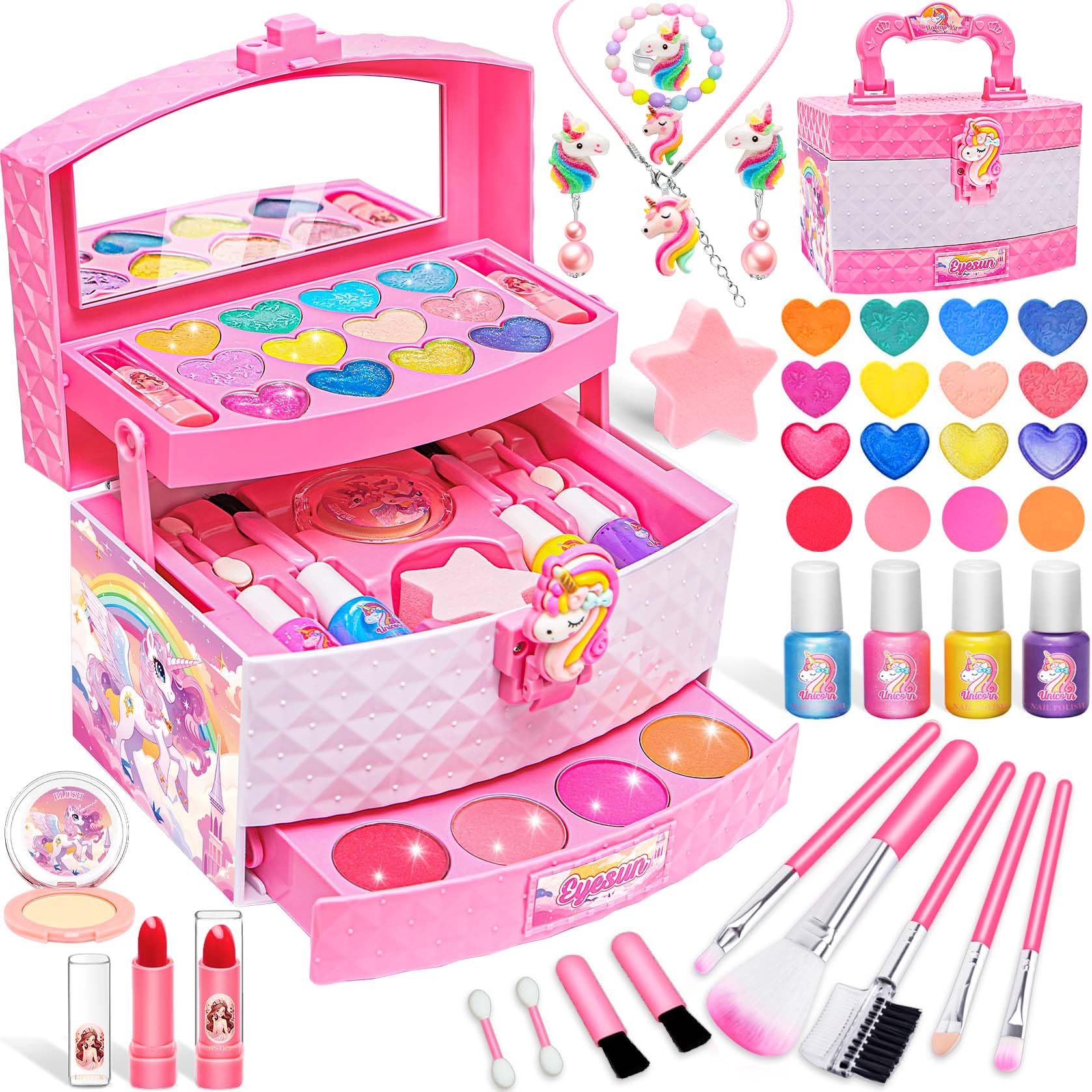 Foto 2 pulgar | Kit De Maquillaje Eye Sun Para Niñas De 3 A 12 Años Con Cosméticos Lavables - Venta Internacional.