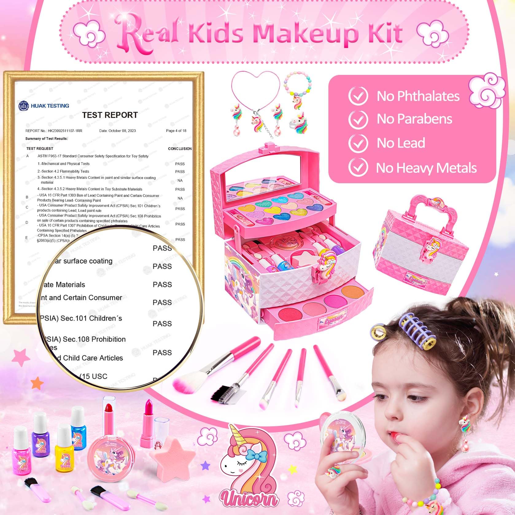 Foto 4 pulgar | Kit De Maquillaje Eye Sun Para Niñas De 3 A 12 Años Con Cosméticos Lavables - Venta Internacional.