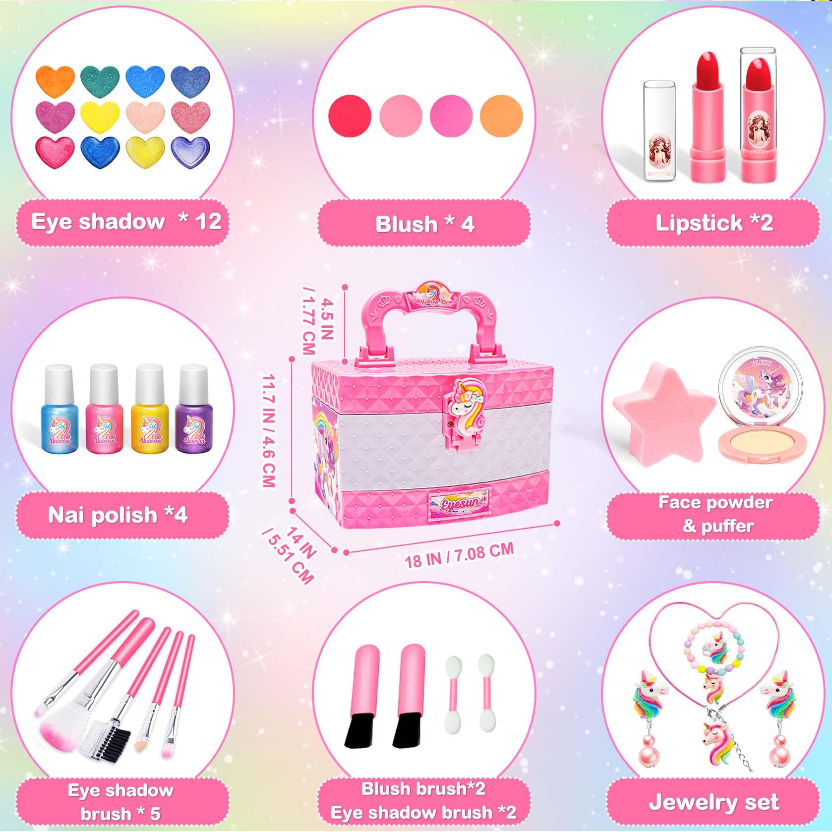 Foto 5 | Kit De Maquillaje Eye Sun Para Niñas De 3 A 12 Años Con Cosméticos Lavables - Venta Internacional.