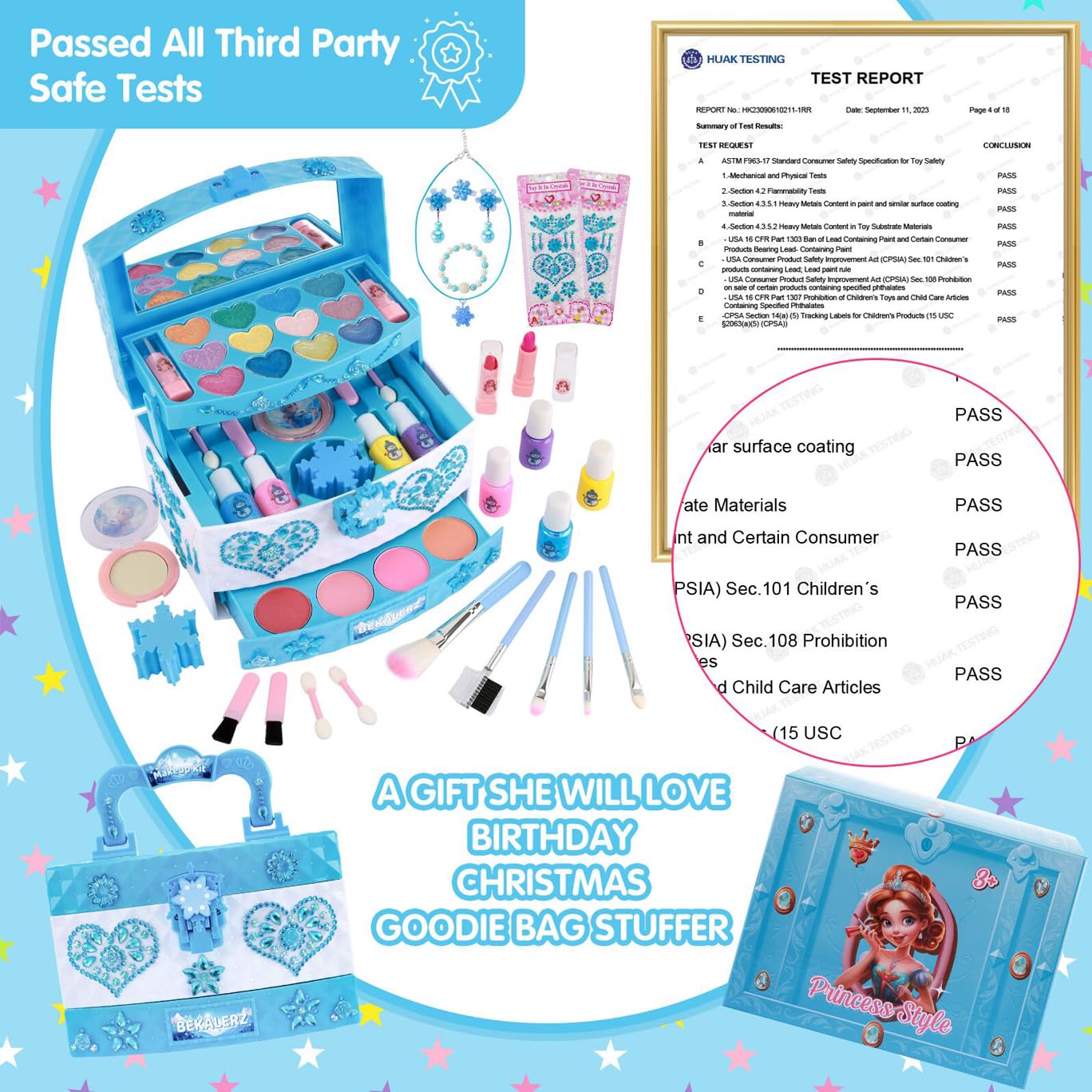 Foto 4 pulgar | Kit De Maquillaje Bekalerz Toys Para Niñas De 3 A 12 Años - Venta Internacional.