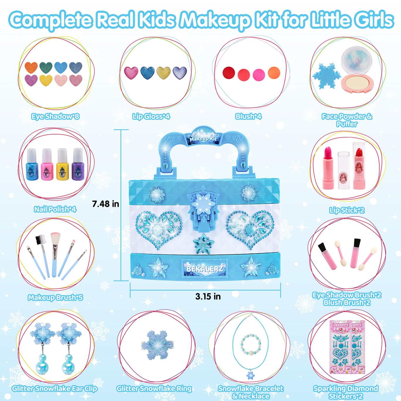 Foto 5 pulgar | Kit De Maquillaje Bekalerz Toys Para Niñas De 3 A 12 Años - Venta Internacional.