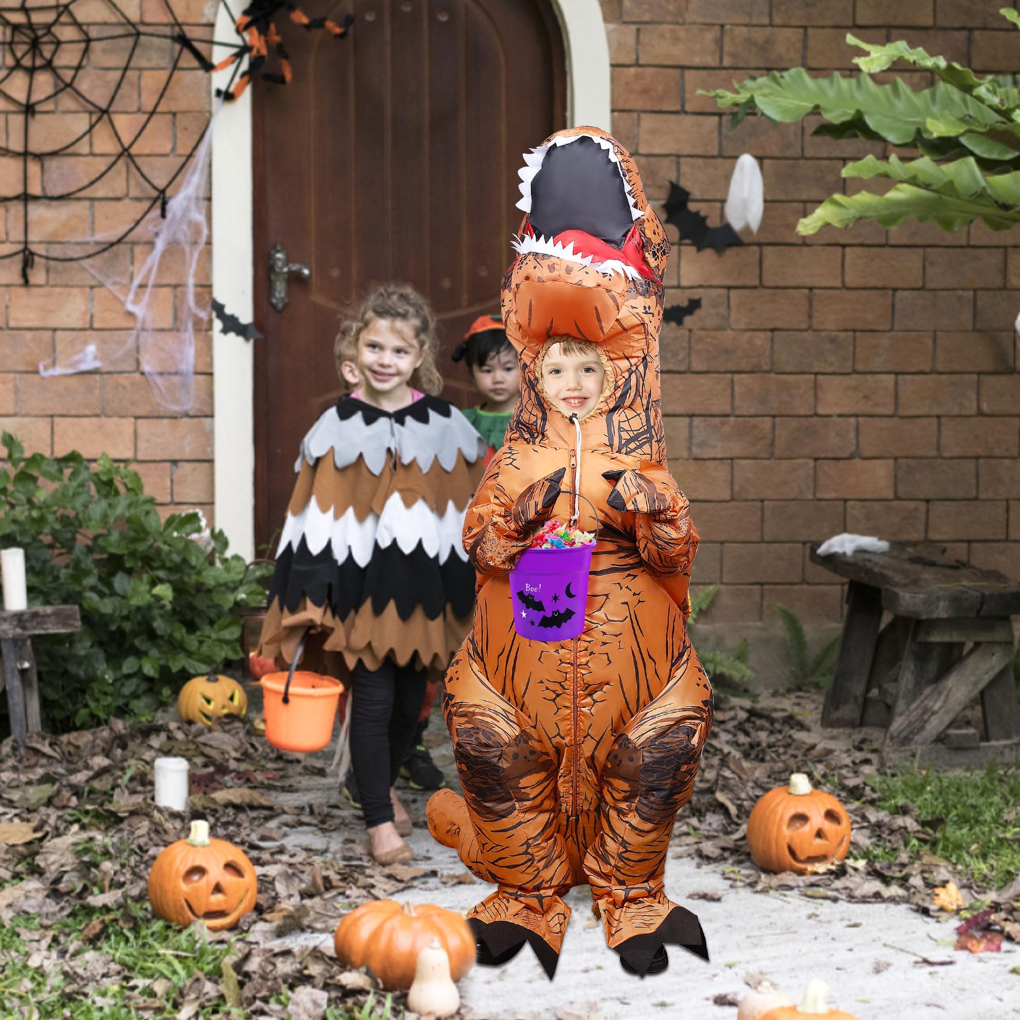 Foto 6 pulgar | Disfraz Inflable De Dinosaurio T-rex Para Niños, Lulu Home, 2 M, Marrón - Venta Internacional.