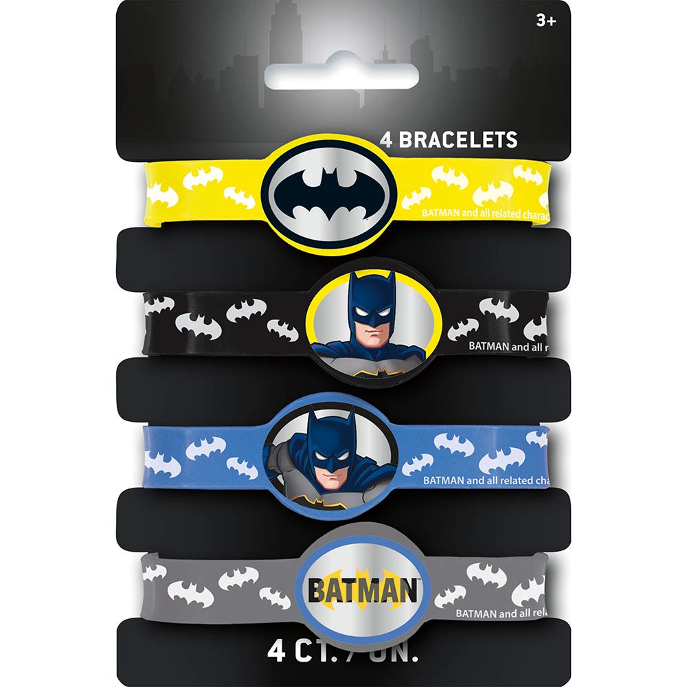 Pulseras Elásticas Únicas De Batman, Paquete De 4 Para Niños - Venta Internacional.