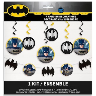 Foto 2 | Kit De Decoración Para Fiestas Único De Batman, 2 M, Con Espirales Colgantes Y Guirnalda - Venta Internacional.