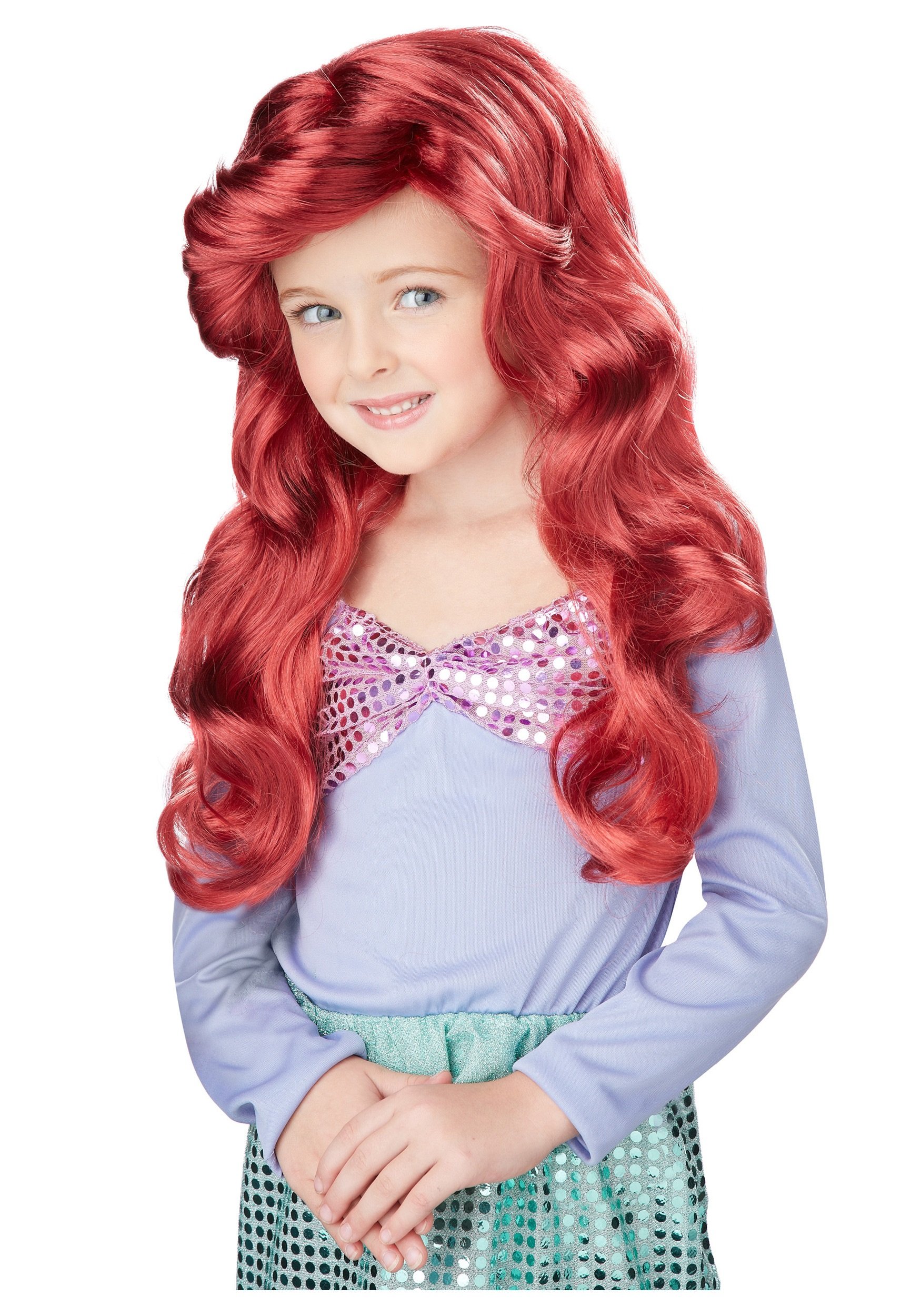 Peluca California Disfraces Lil Mermaid Maroon Synthetic - Venta Internacional.