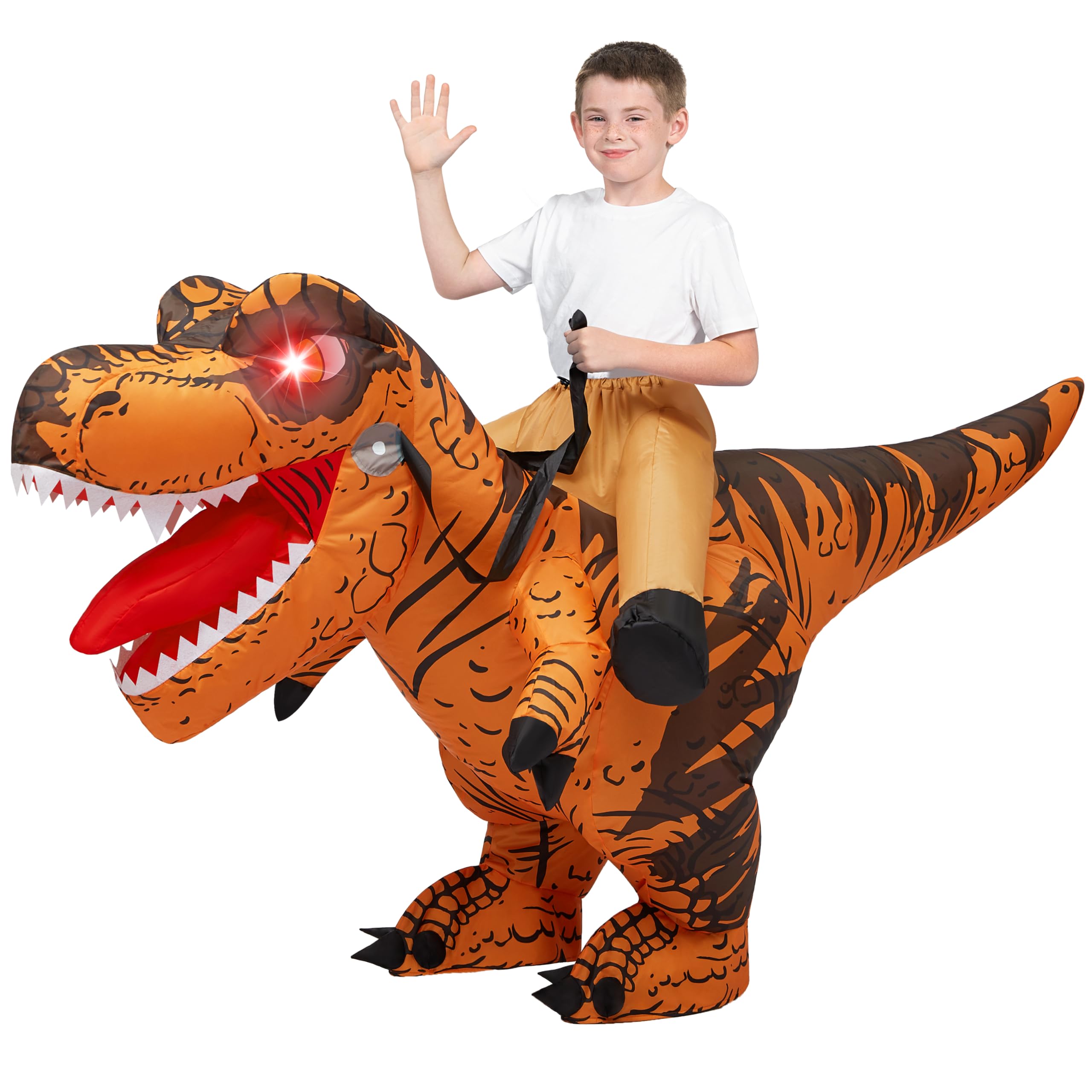 Disfraz Inflable Spooktacular Creations Para Niños T-rex, Color Marrón - Venta Internacional.