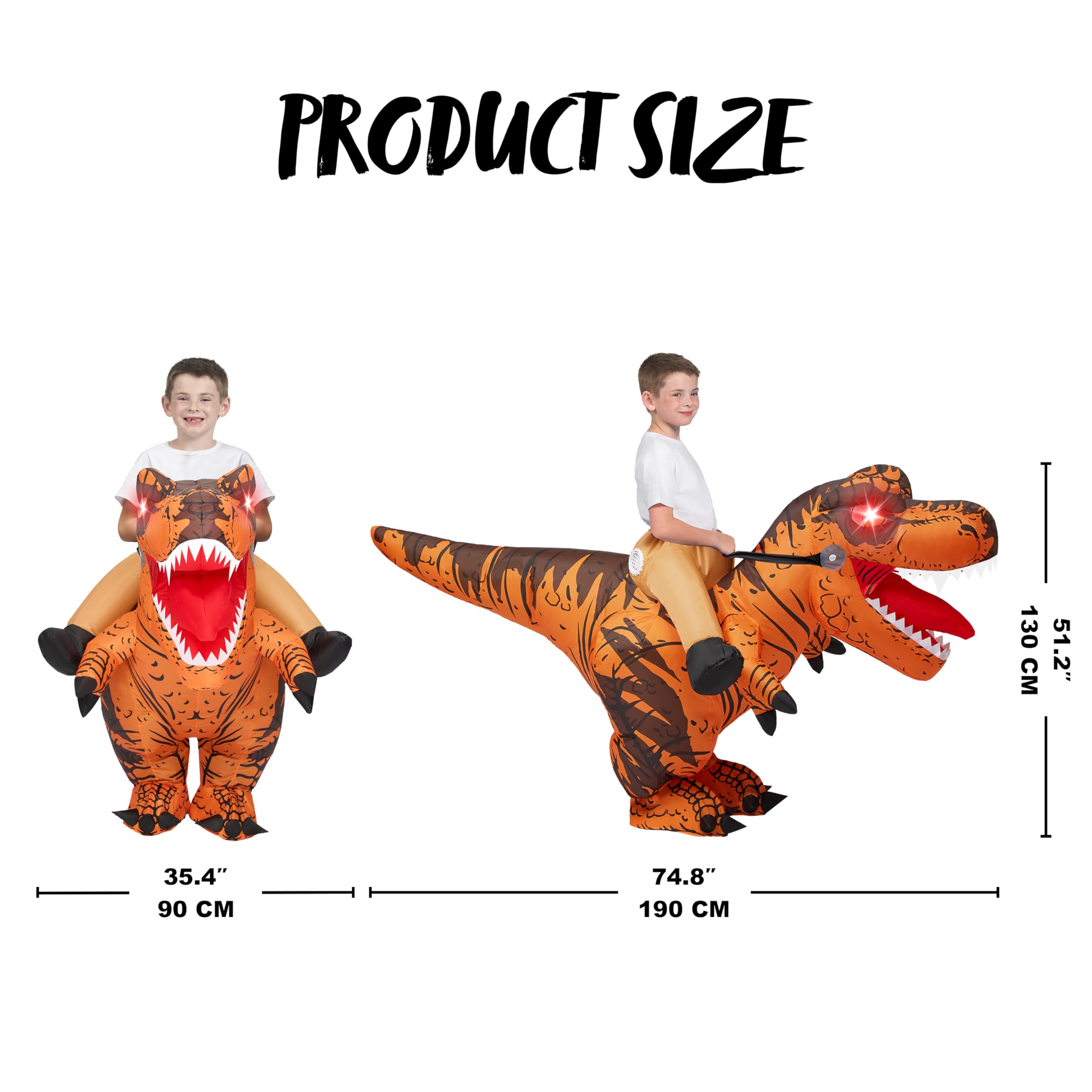 Foto 5 | Disfraz Inflable Spooktacular Creations Para Niños T-rex, Color Marrón - Venta Internacional.