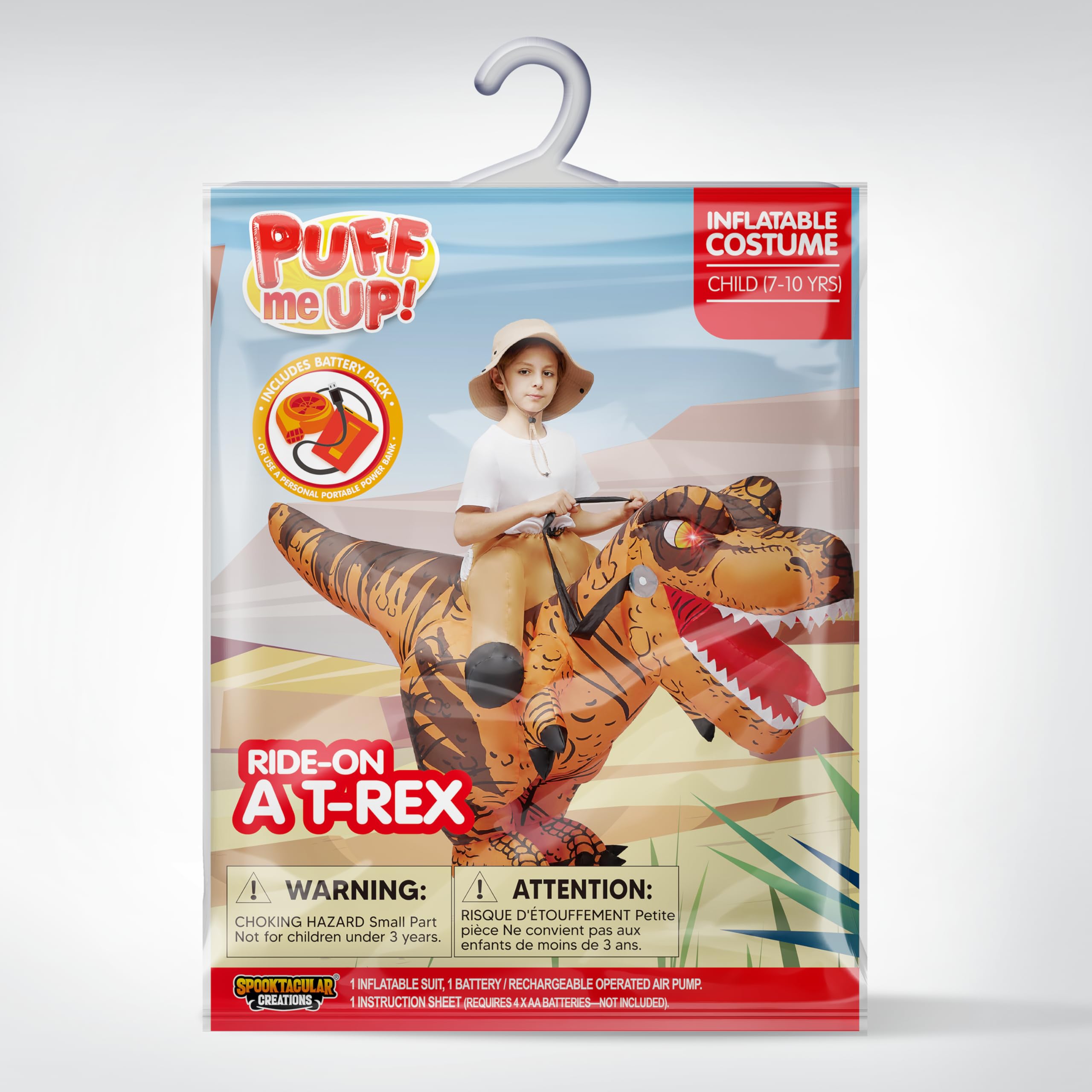 Foto 7 pulgar | Disfraz Inflable Spooktacular Creations Para Niños T-rex, Color Marrón - Venta Internacional.