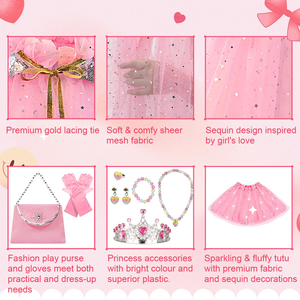 Foto 2 | Set de Princesa Meland 11 Piezas para Niñas - Venta Internacional