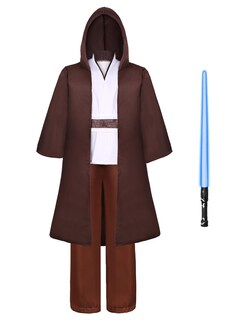 Foto 1 | Disfraz De Jedi Obi Wan Kenobi De Aliziway Para Niños Con Espada Láser - Venta Internacional.