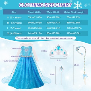Foto 4 | Disfraz De Princesa Meland Princess Dresses Para Niñas De 7 A 8 Años - Venta Internacional.