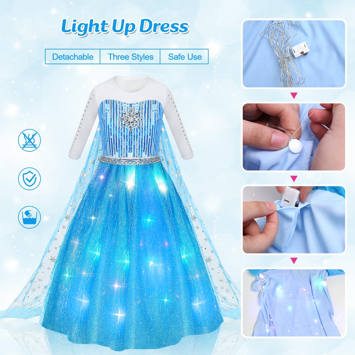 Foto 8 pulgar | Disfraz De Princesa Meland Princess Dresses Para Niñas De 5 A 6 Años - Venta Internacional.