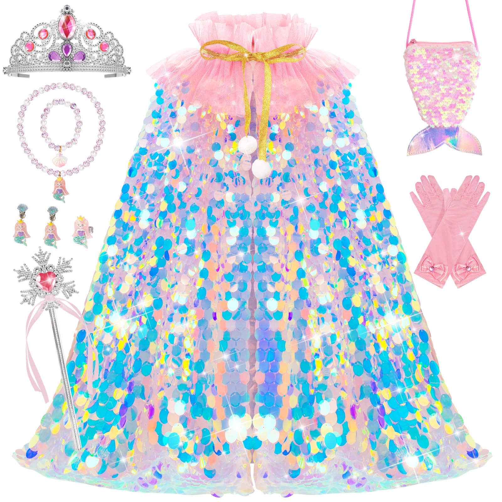 Princess Dress Up Meland De 3 A 8 Años Con 11 Capas De Sirena - Venta Internacional.