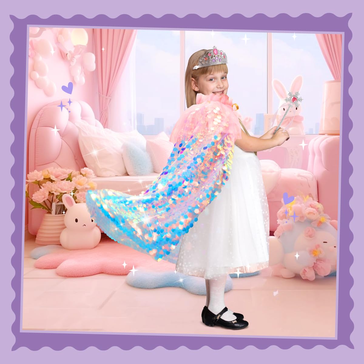 Foto 4 | Princess Dress Up Meland De 3 A 8 Años Con 11 Capas De Sirena - Venta Internacional.