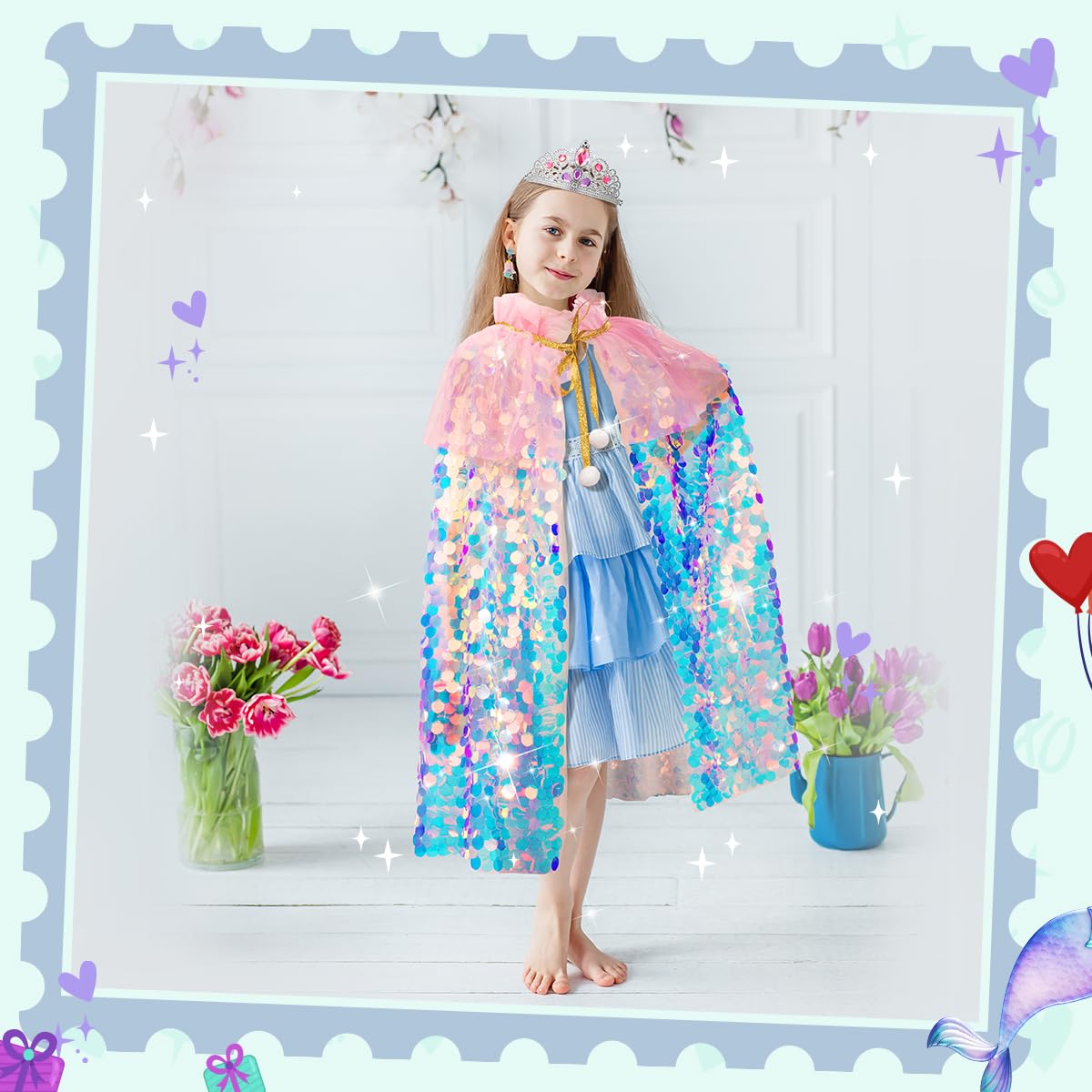 Foto 5 | Princess Dress Up Meland De 3 A 8 Años Con 11 Capas De Sirena - Venta Internacional.