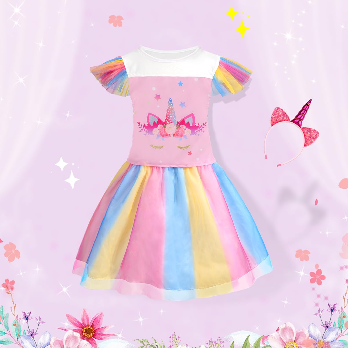 Foto 5 pulgar | Vestido De Princesa Meland Para Niñas Con Capa De 3 A 8 Años Y Accesorios - Venta Internacional.