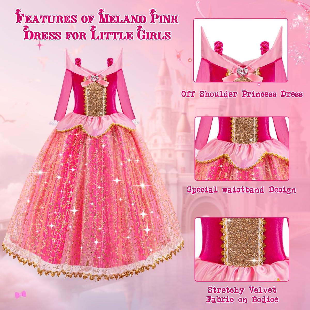 Foto 5 pulgar | Vestido De Princesa Meland Light Up Para Niñas De 3 A 10 Años - Venta Internacional.