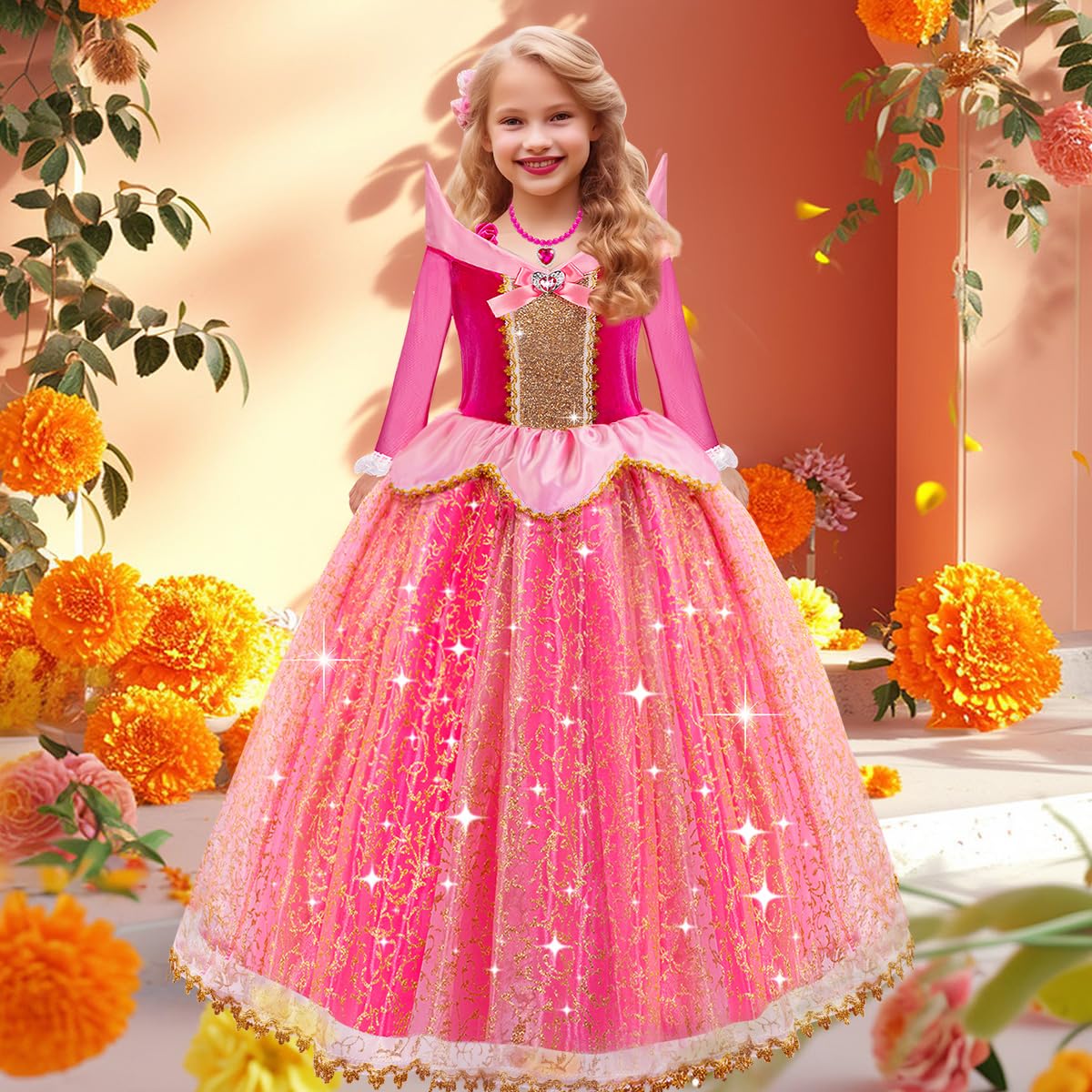 Foto 7 | Vestido De Princesa Meland Light Up Para Niñas De 3 A 10 Años - Venta Internacional.