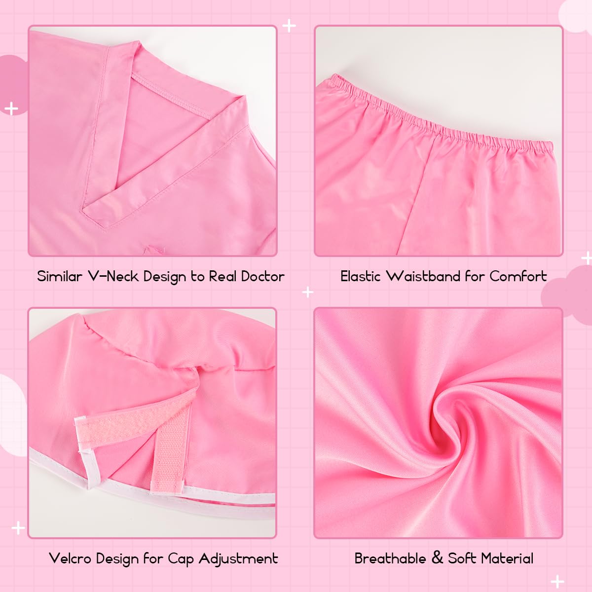 Foto 4 | Disfraz De Médico Meland Para Niñas Y Niños, Bata De Laboratorio, Rosa - Venta Internacional.