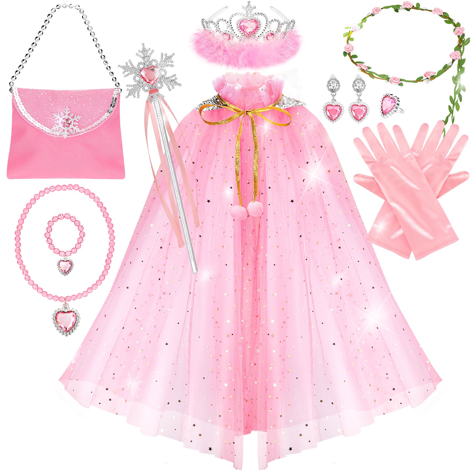 Foto 2 pulgar | Set Princess Cape Set Fedio Princess Para Disfraces De 3 A 8 Años - Venta Internacional.