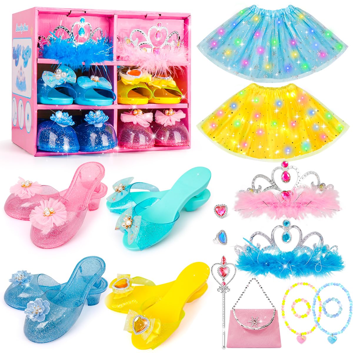Foto 1 | Set de Disfraz de Princesa Meland para Niñas de 3 A 6 Años Con Zapatos Y Bolso - Venta Internacional