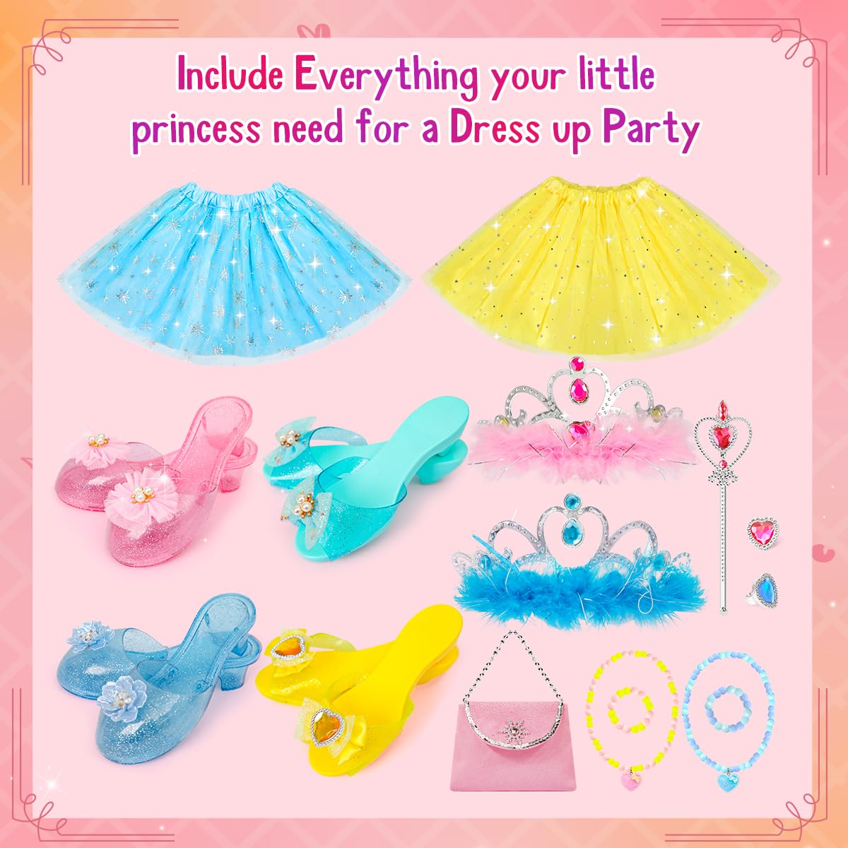 Foto 6 pulgar | Set de Disfraz de Princesa Meland para Niñas de 3 A 6 Años Con Zapatos Y Bolso - Venta Internacional