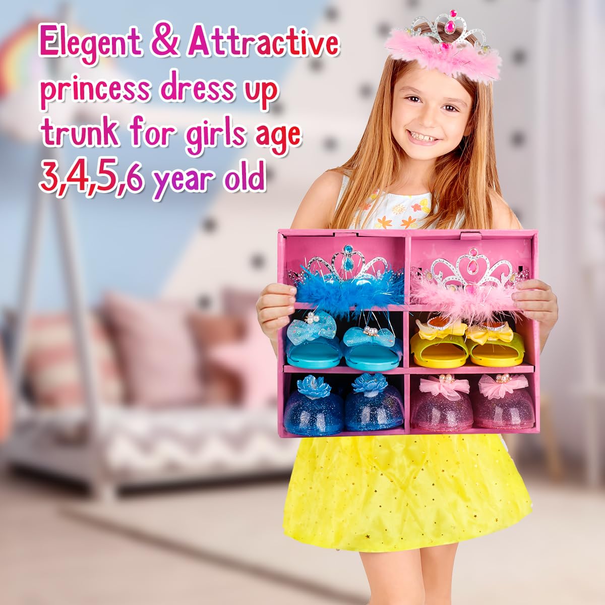Foto 6 | Set de Disfraz de Princesa Meland para Niñas de 3 A 6 Años Con Zapatos Y Bolso - Venta Internacional