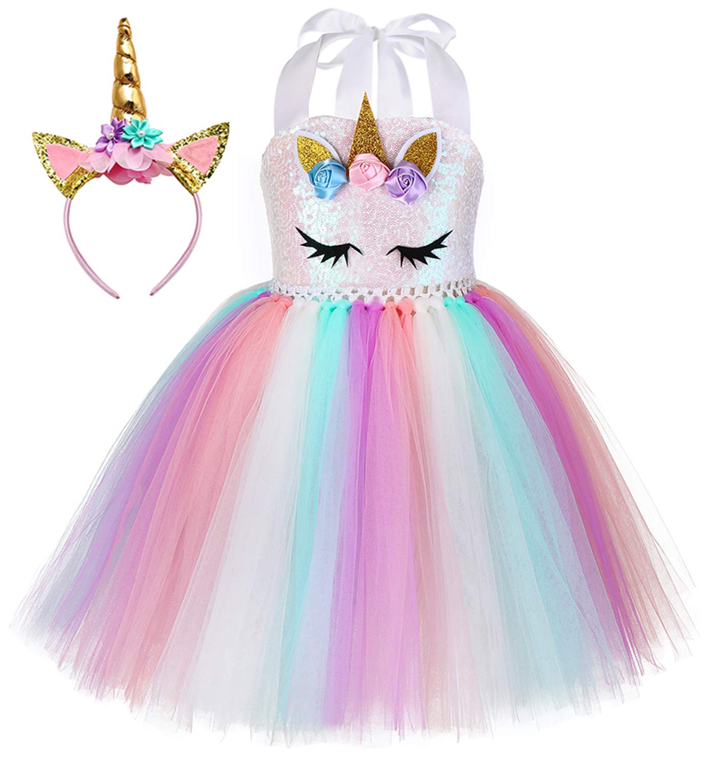 Vestido de Princesa Tutu Dreams Unicorn para Niñas de 5 A 6 Años - Venta Internacional