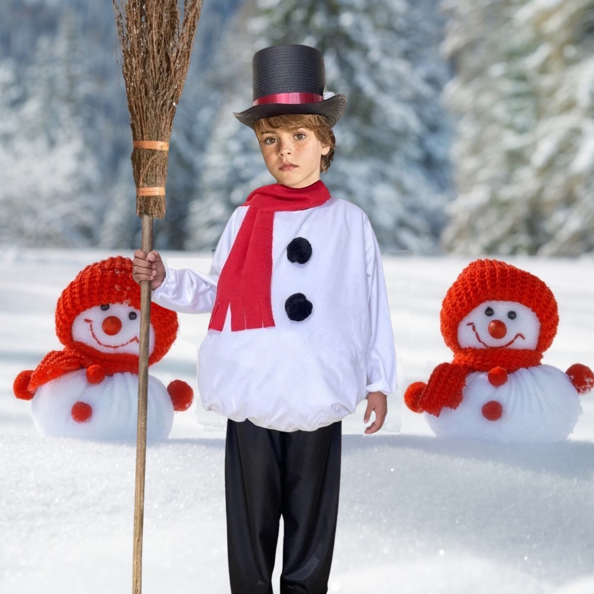 Foto 2 | Disfraz Muñeco De Nieve Con Sombrero - Disfraces De Navidad Para Niñas Y Niños - Vestuario Mono De Nieve - Traje Na