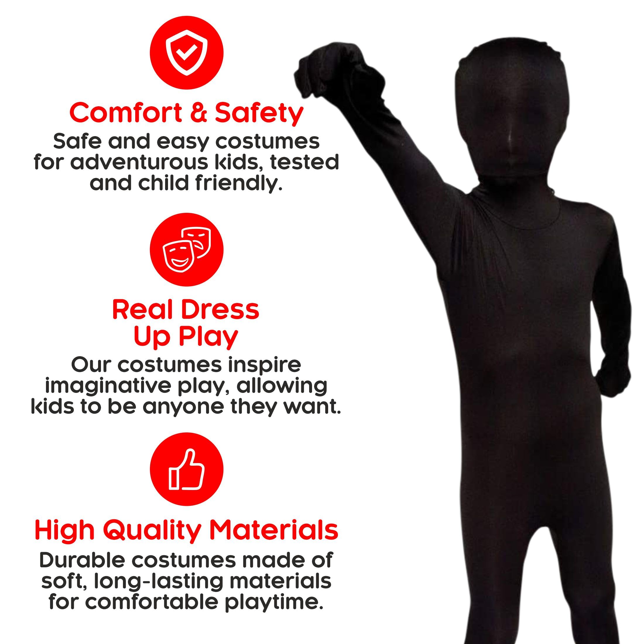 Foto 4 pulgar | Disfraz Morphsuits Para Niños, Traje Negro Para Halloween, Talla Grande - Venta Internacional.