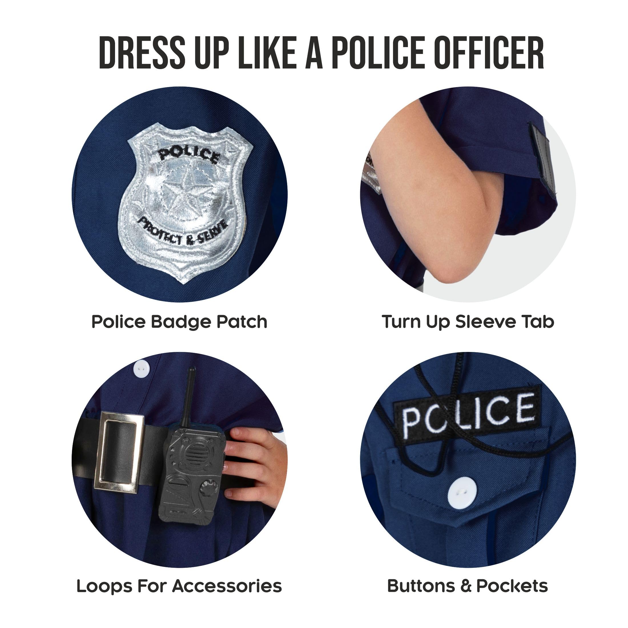 Foto 4 pulgar | Disfraz De Oficial De Policía Morph Kids Para Niñas, Color Azul Oscuro - Venta Internacional.