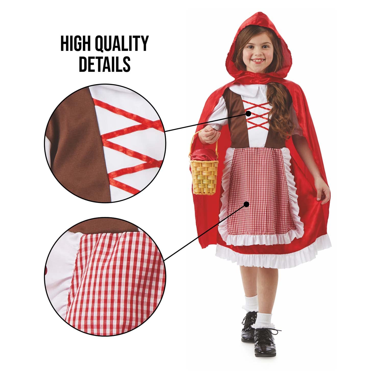 Foto 4 | Disfraz Divertido De Caperucita Roja Para Niñas, Talla Xl - Venta Internacional.