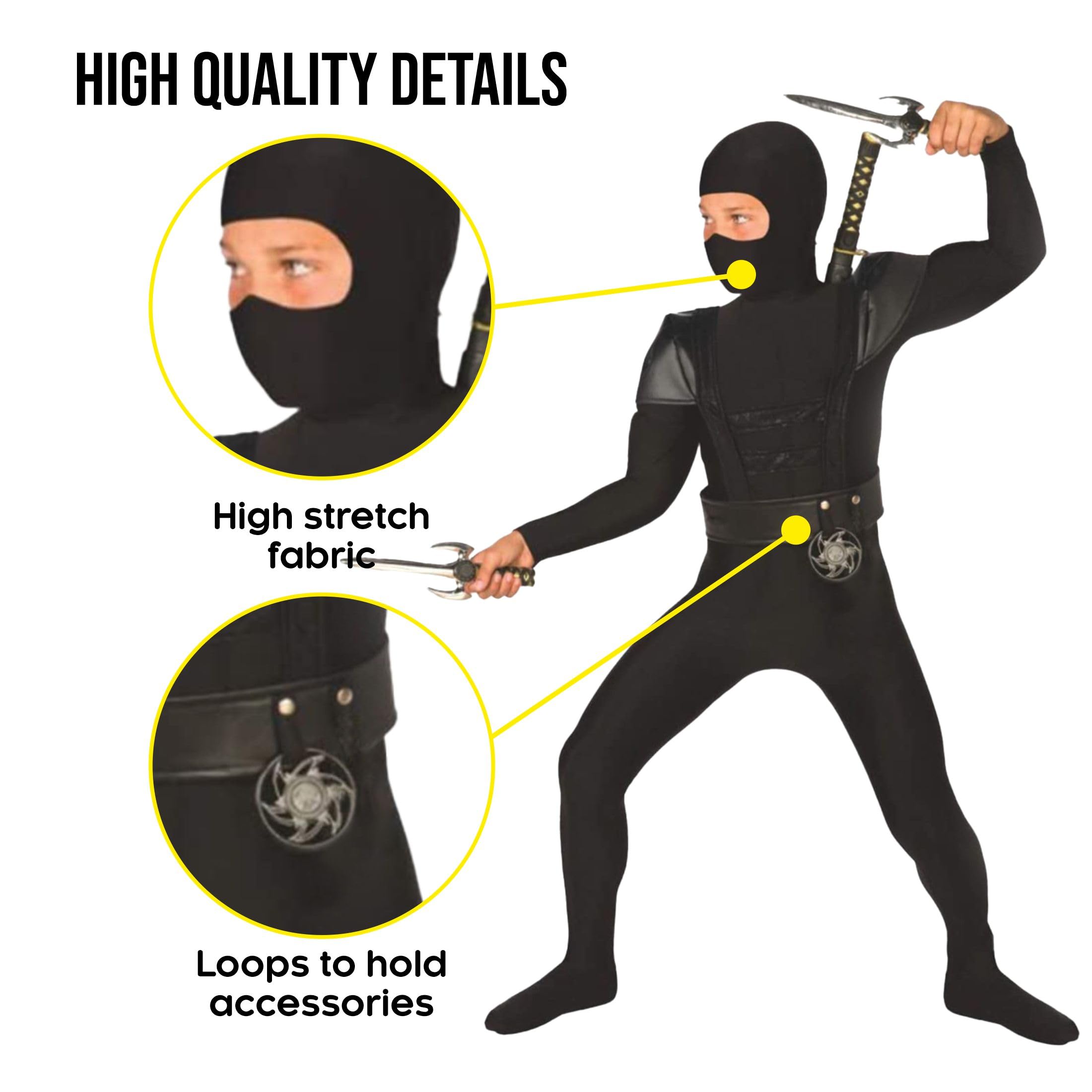 Foto 4 pulgar | Disfraz De Ninja Morph Ninja Para Niños, Color Negro, Talla Pequeña, Con Accesorios - Venta Internacional.