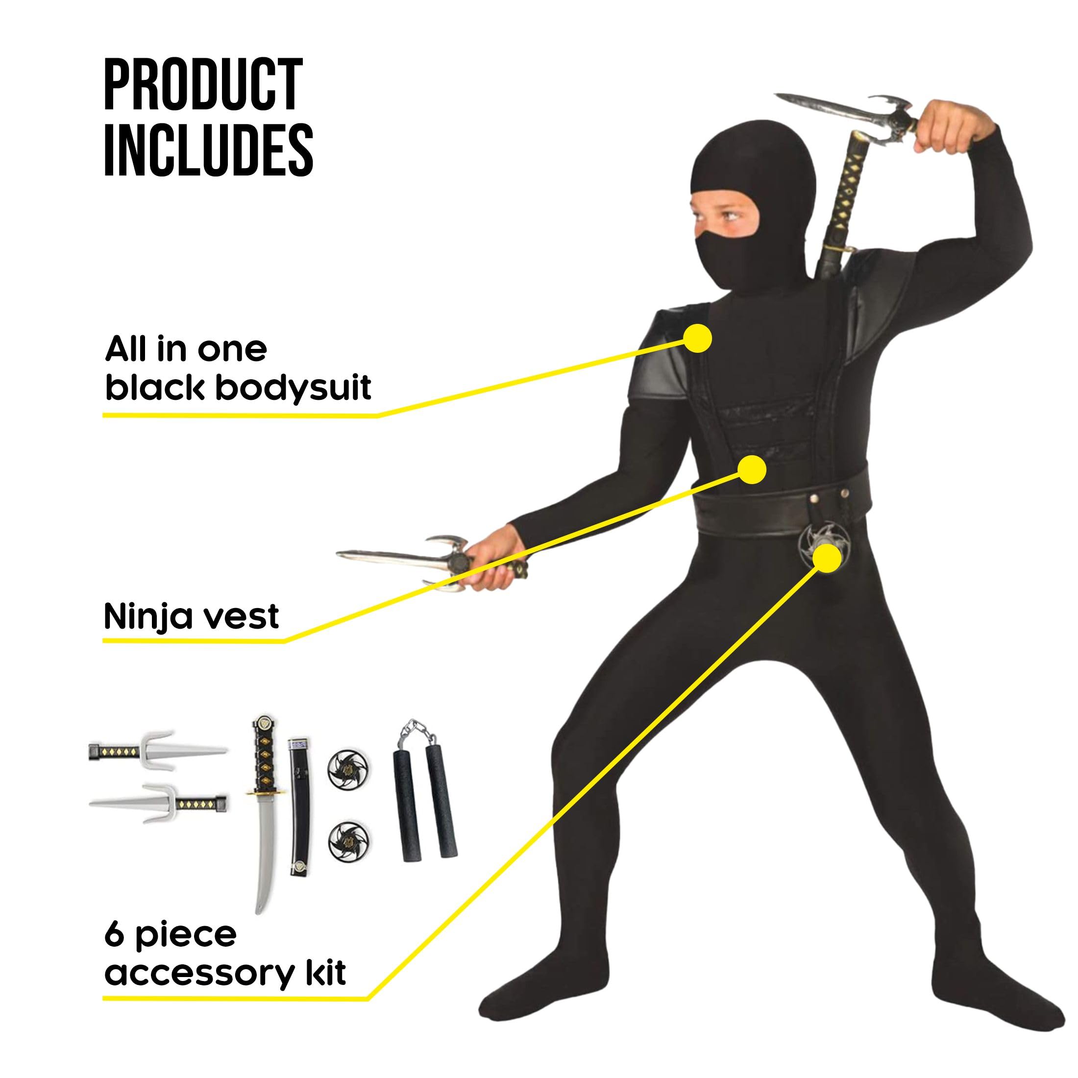 Foto 2 | Disfraz De Halloween Morph Ninja Para Niños Con 6 Accesorios - Venta Internacional.