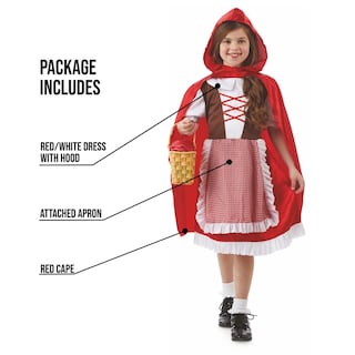 Foto 3 | Disfraz Divertido De Caperucita Roja Para Niñas De Talla Grande - Venta Internacional.
