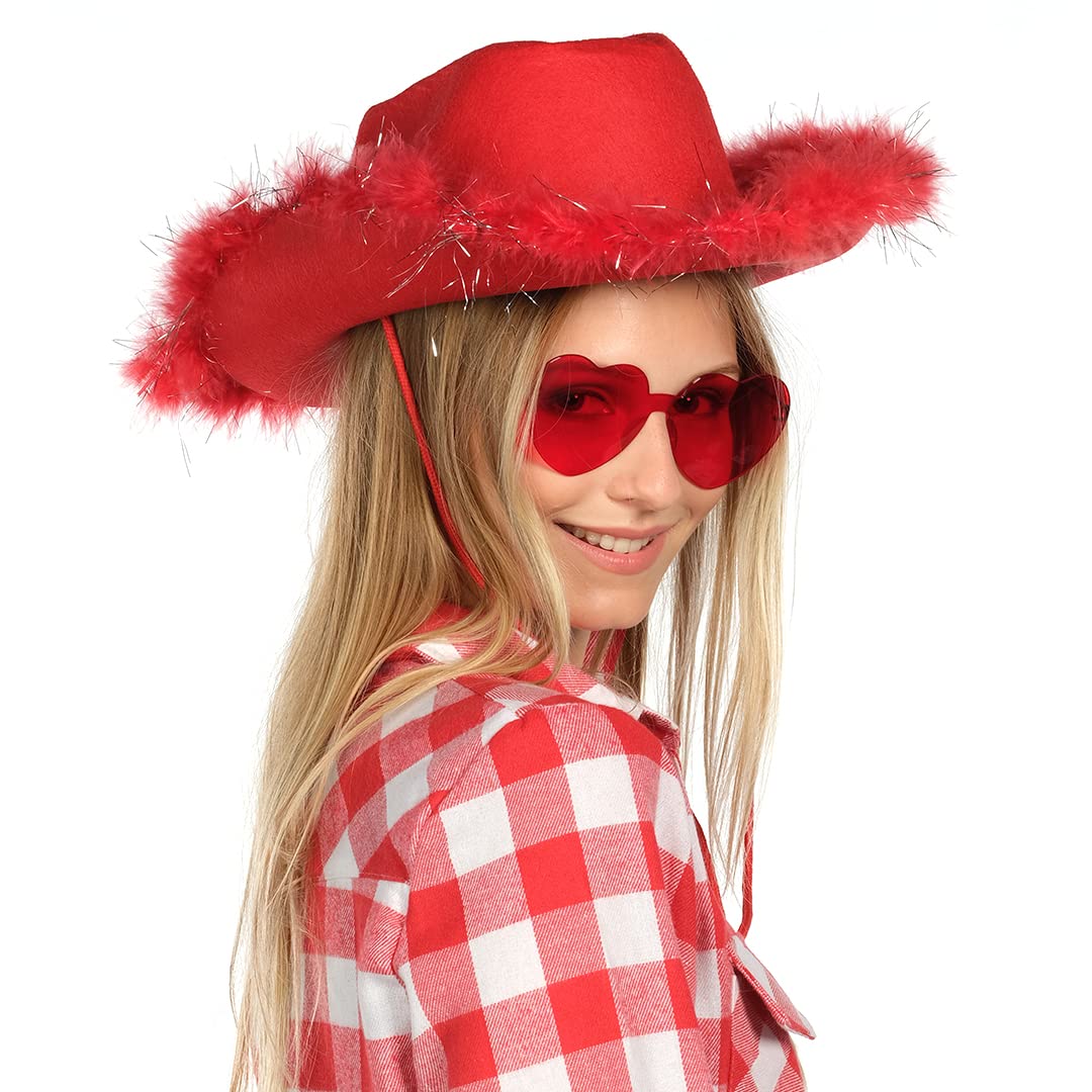 Foto 6 pulgar | Sombrero de Vaquero con Gafas Rojo - Venta Internacional