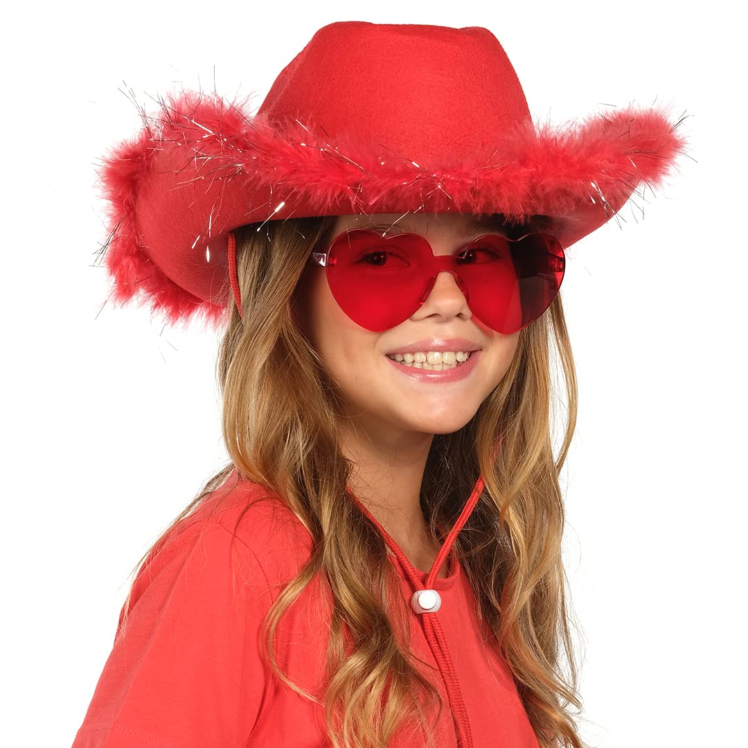 Foto 8 pulgar | Sombrero de Vaquero con Gafas Rojo - Venta Internacional