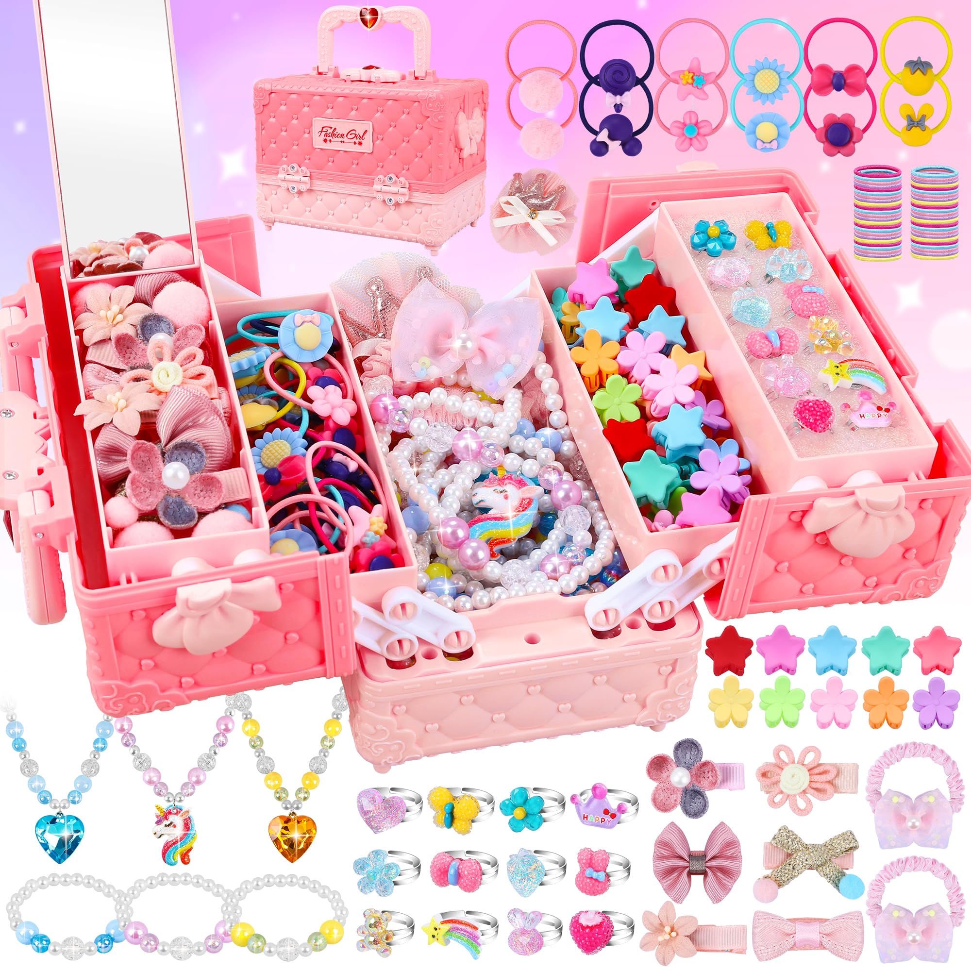 Foto 2 pulgar | Joyería de Juguete Minifun para Niñas 172 Piezas de Anillos y Collares - Venta Internacional