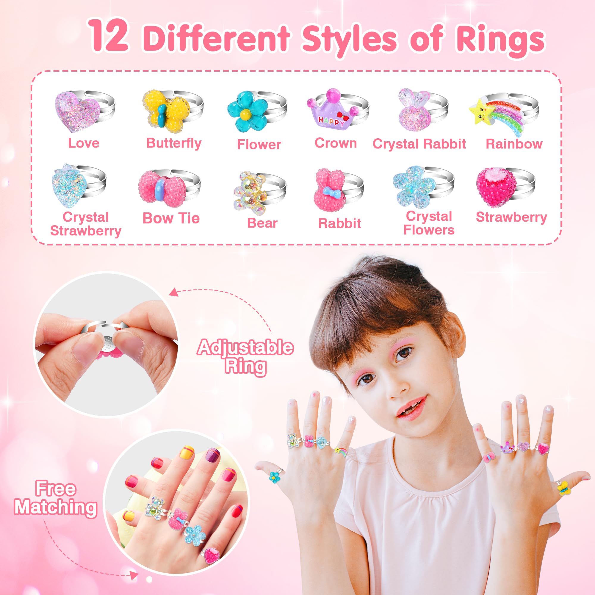 Foto 4 pulgar | Joyería de Juguete Minifun para Niñas 172 Piezas de Anillos y Collares - Venta Internacional