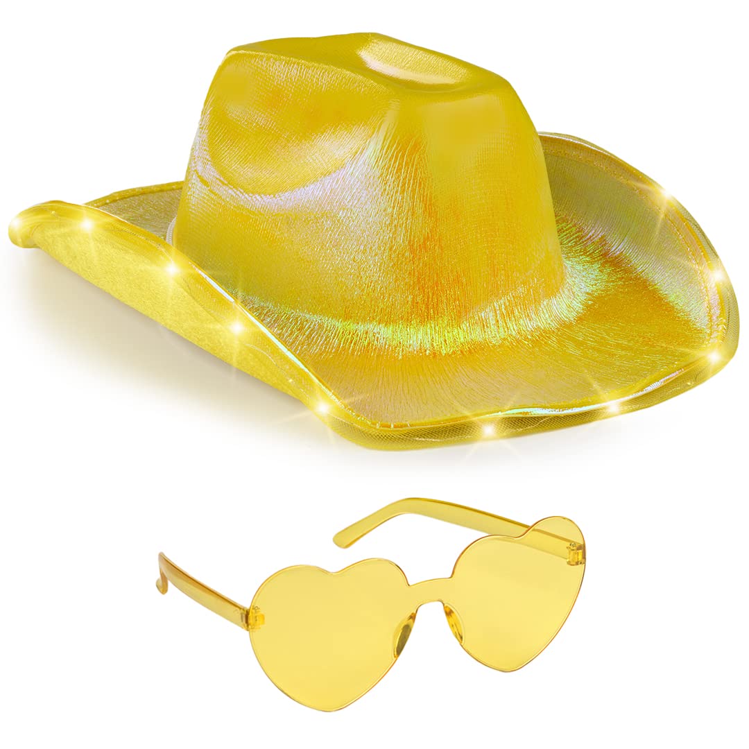 Foto 2 pulgar | Accesorios Para Disfraz De Vaquera, Divertido Sombrero Dorado Iluminado - Venta Internacional.