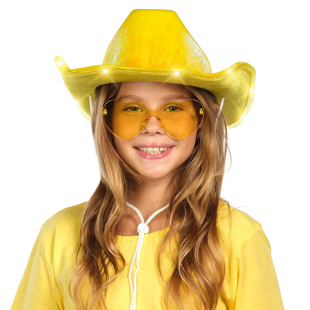 Foto 7 pulgar | Accesorios Para Disfraz De Vaquera, Divertido Sombrero Dorado Iluminado - Venta Internacional.