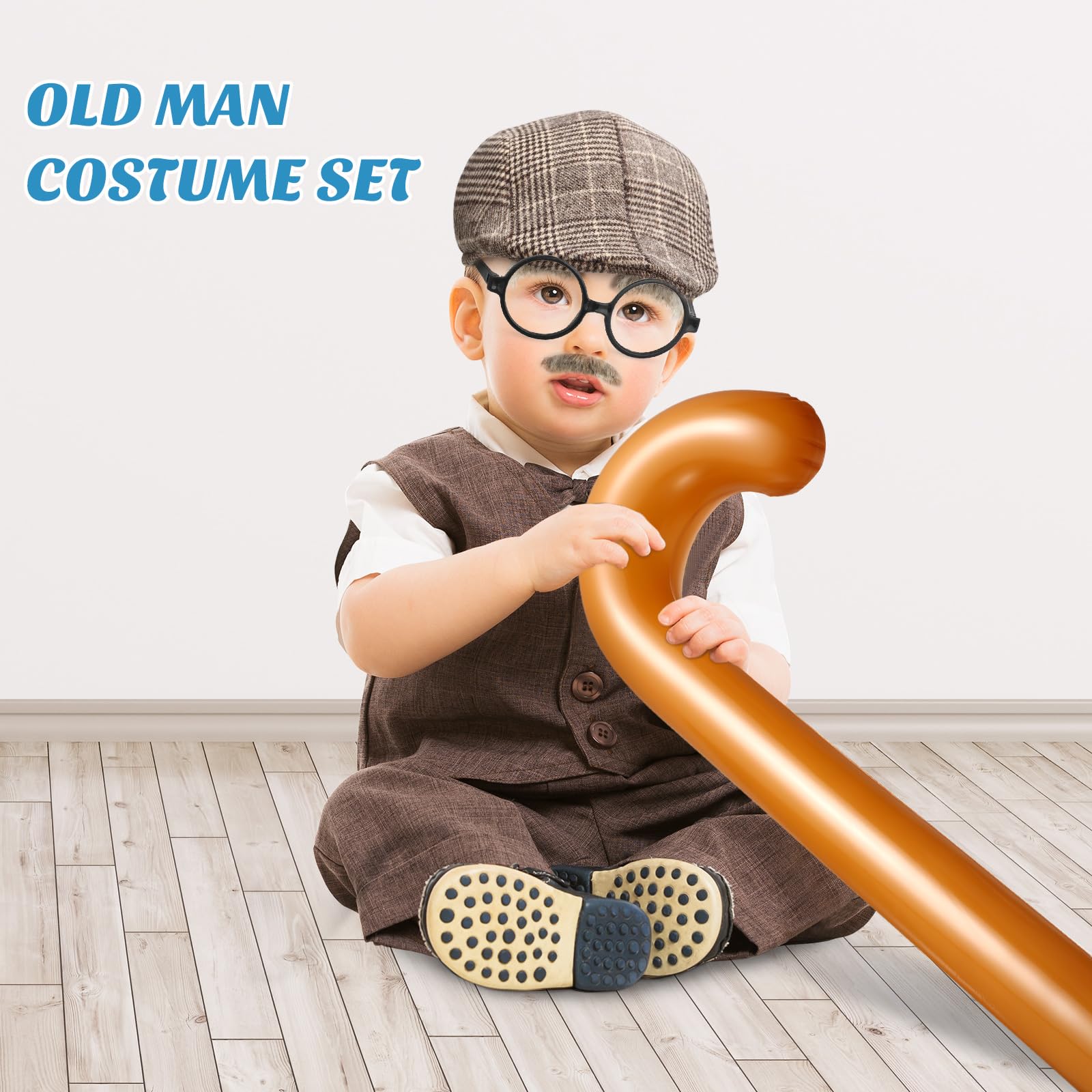 Foto 7 pulgar | Kit De Disfraces Skylety Old Man Kids Para Fiesta Escolar De 100 Días - Venta Internacional.