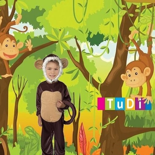 Foto 3 pulgar | Disfraz De Animales De La Primavera Changuito Y Changuita - Disfraces De Mono Para Niñas Y Niños - Traje De Chango