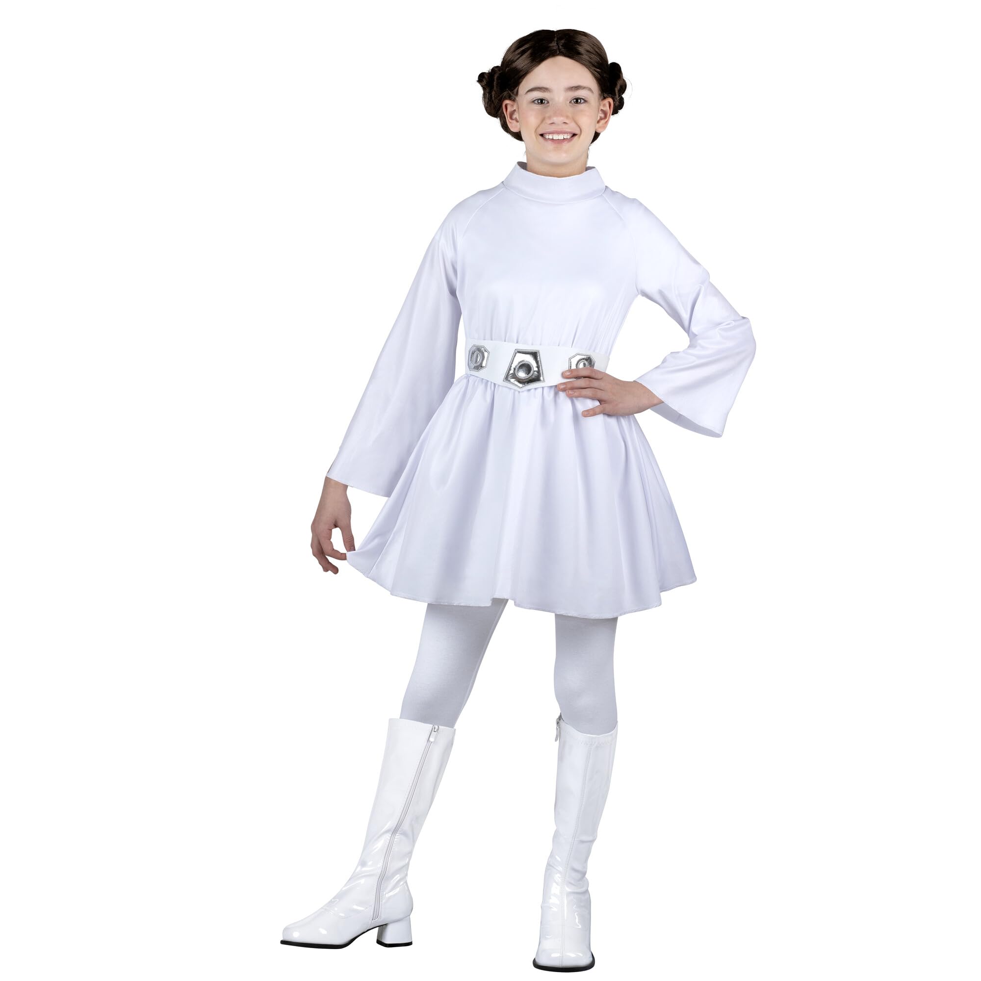 Disfraz Jazwares Star Wars Princess Leia Para Jóvenes Con Cinturón Y Peluca - Venta Internacional.