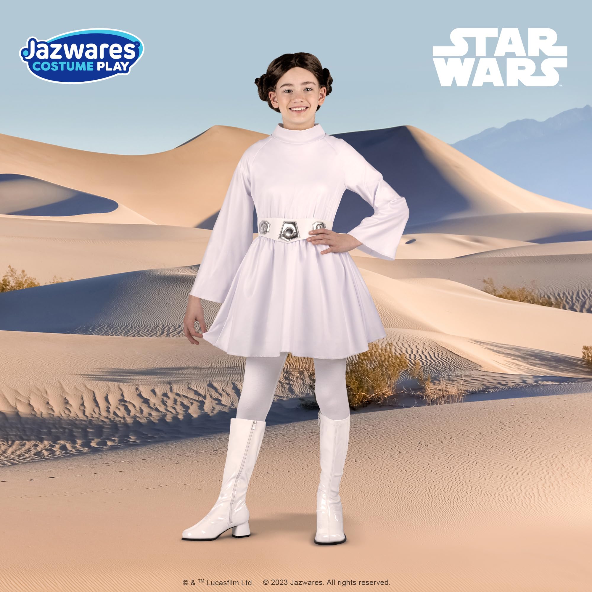 Foto 5 pulgar | Disfraz Jazwares Star Wars Princess Leia Para Jóvenes Con Cinturón Y Peluca - Venta Internacional.