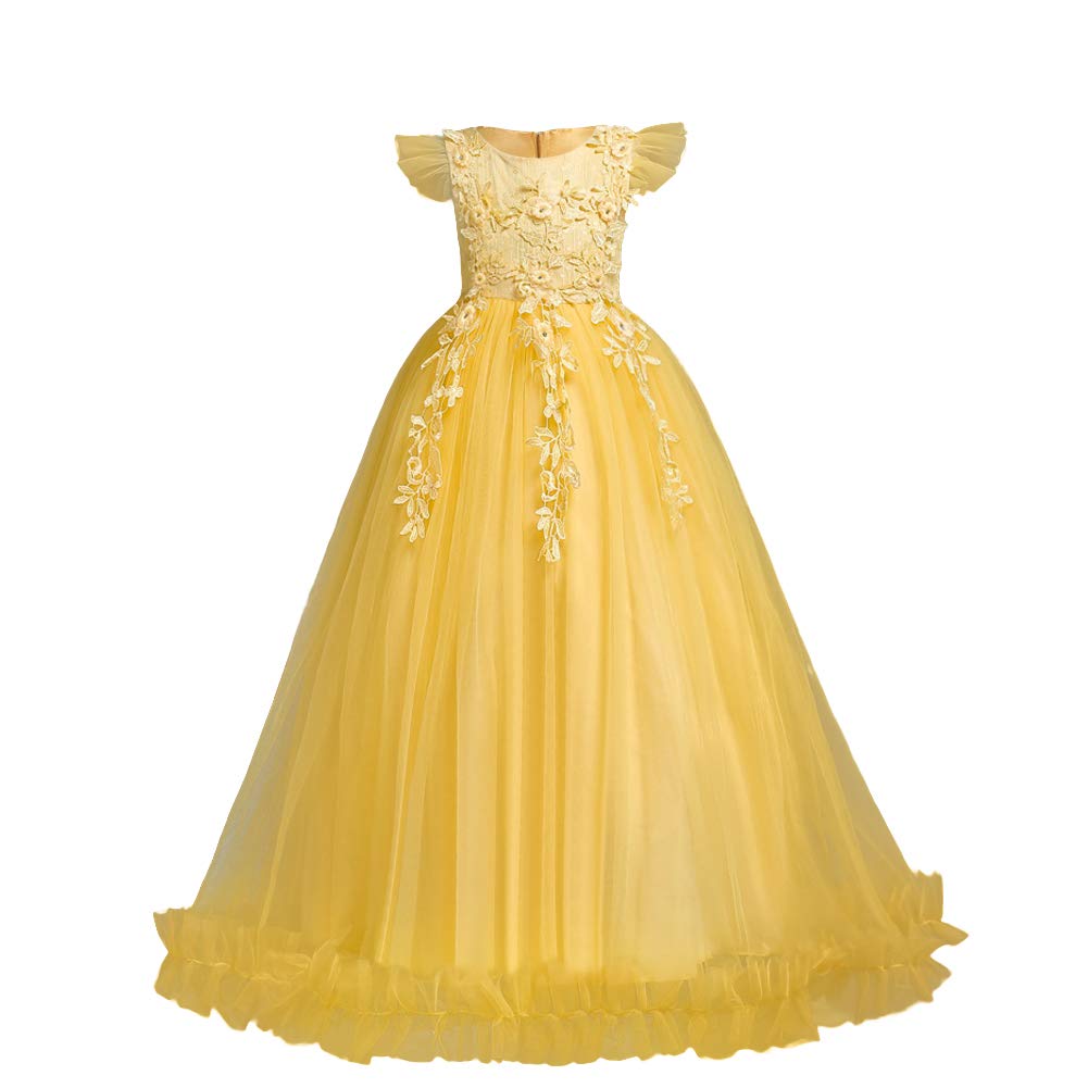 Vestido Ibtom Castle Flower Girls Amarillo 7-8 Años - Venta Internacional.