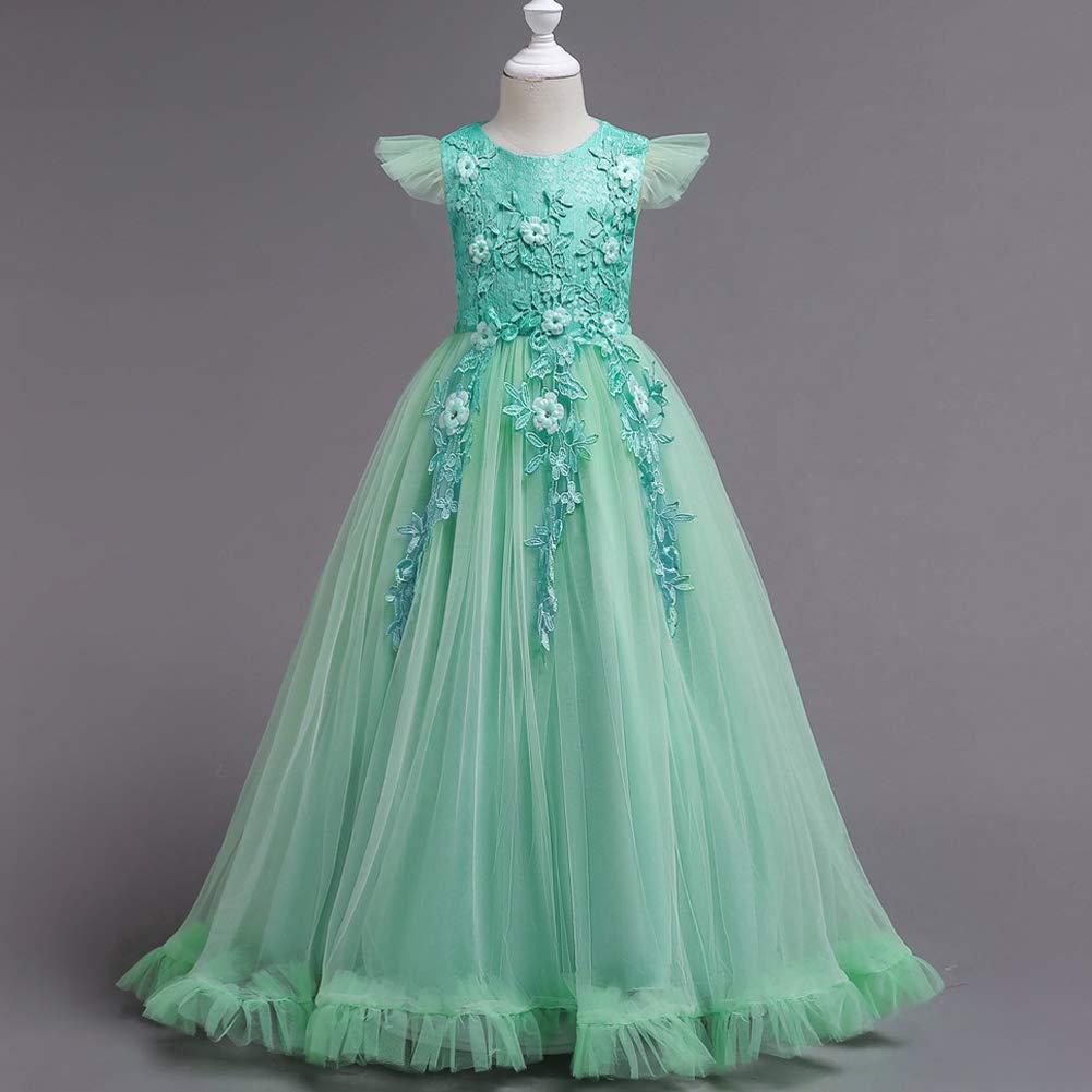 Foto 3 pulgar | Vestido Ibtom Castle Flower Girls Verde Turquesa De 9 A 10 Años - Venta Internacional.