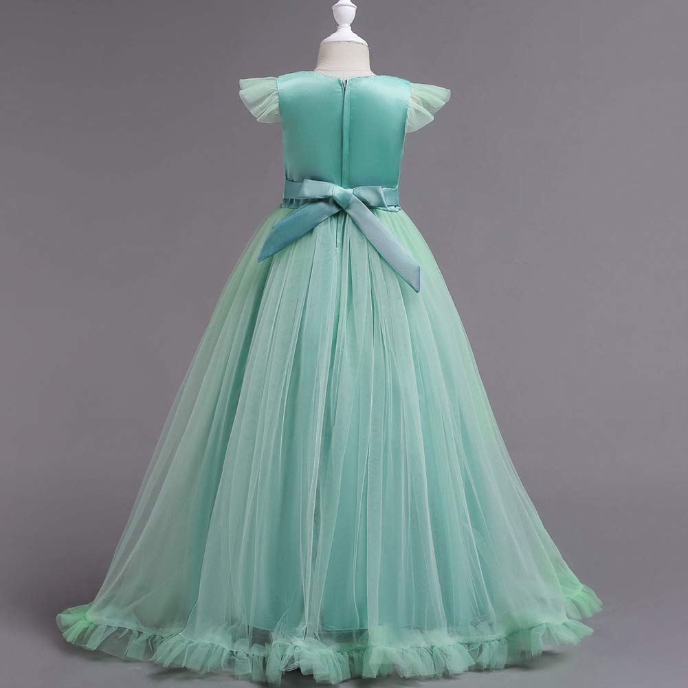 Foto 4 pulgar | Vestido Ibtom Castle Flower Girls Verde Turquesa De 9 A 10 Años - Venta Internacional.