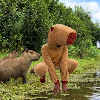 Foto 2 | Disfraz De Capibara - Traje De La Primavera Niñas Y Niños - Mameluco Con Gorra - Disfraces Infantiles Capibaras Kawaii