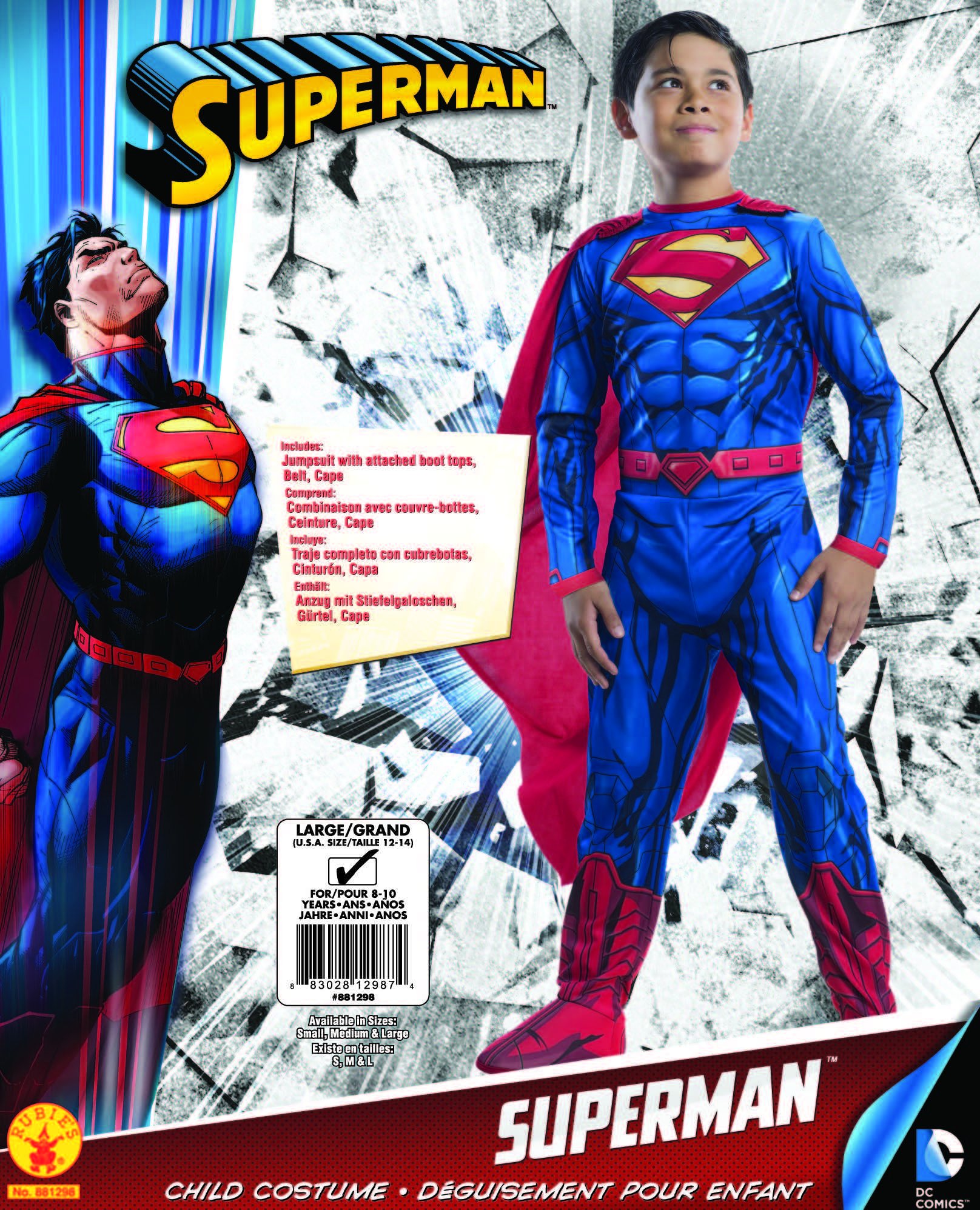 Foto 3 pulgar | Disfraz De Superman De Dc Universe De Rubies Para Niños, Talla Mediana - Venta Internacional.
